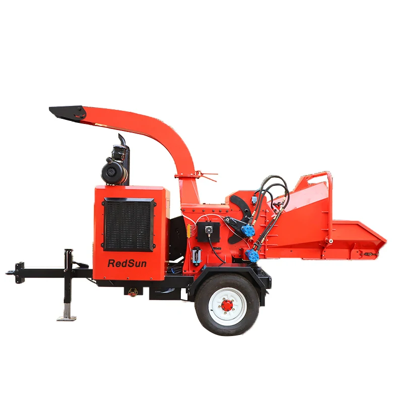 Big power Chipper Shredder with Quanchai 75HP Pressurized diesel engine with trailer