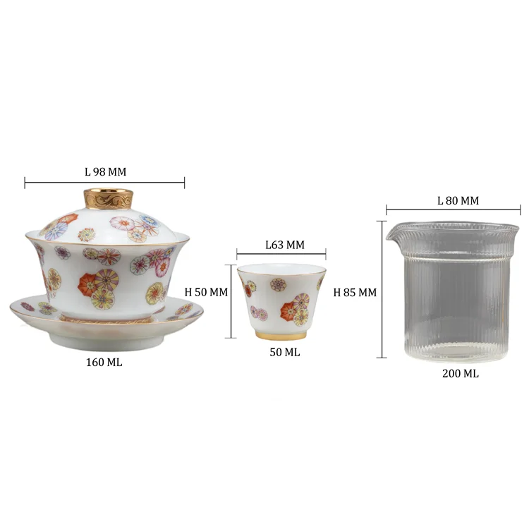 Функциональный сервис oem, экологически чистый изысканный фарфоровый подарок Цзиндэчжэнь, важный высококачественный чайный сервиз, роскошный подарочный набор