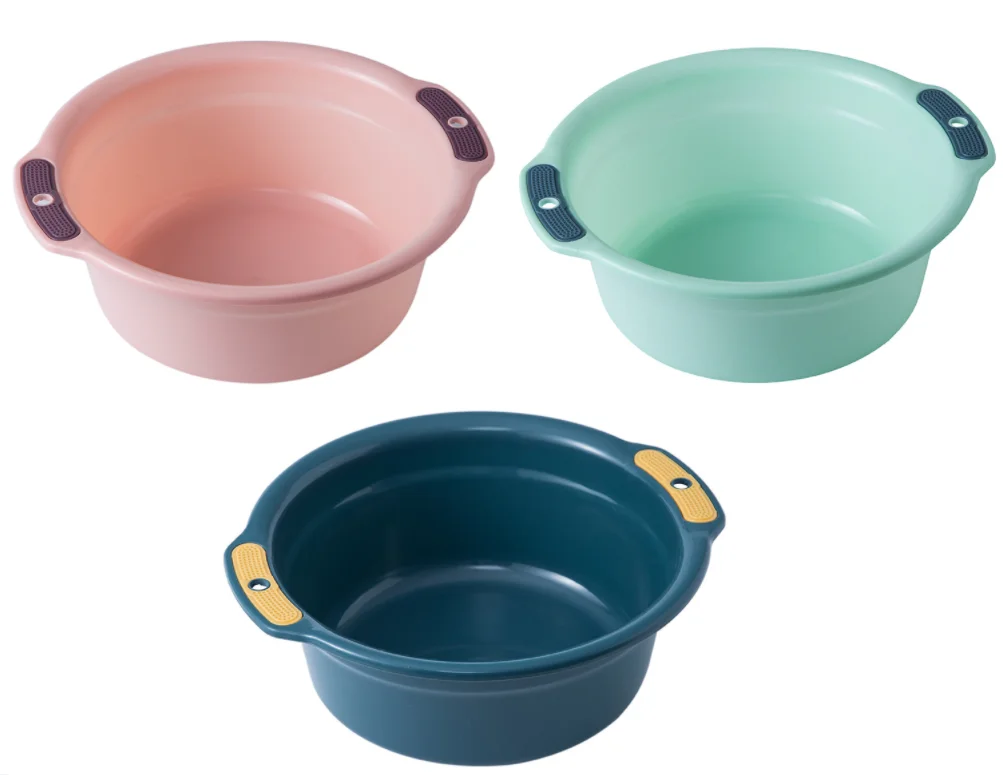 Cute Round PP Plastic Washbasin Hair Hand Wash Basin Three Size Washbowl