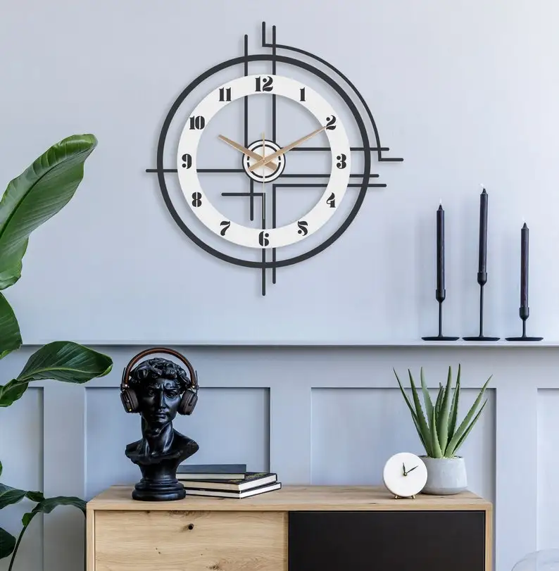 Home Decoration Big Clocks With number Wholesale Handmade Creative Metal Modern Wall Clock Livingroom Decorative custom Clock