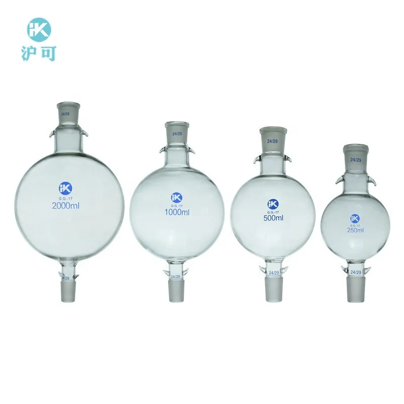 Huke 3.3 Borosilicate glass various capacity lab Storage Reservoir sphere for Chromatography Column