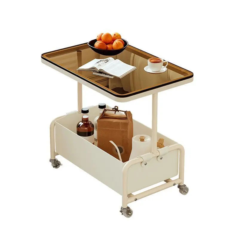 High Quality Coffee Table Living Room Furniture Modern Bedside Movable End Table on Wheels