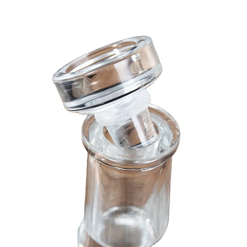 Glass Bottle cork Polymer Stopper glass Cap T Shape Customized Wine spirit Bottles transparent glass cork stopper