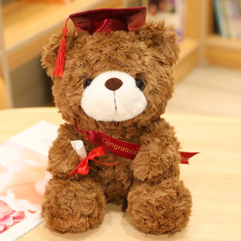 K1185 2022 Graduation Teddy Bear Plush Toys For Students Soft Plush Stuffed Animal Doll with Doctoral Toys Gifts