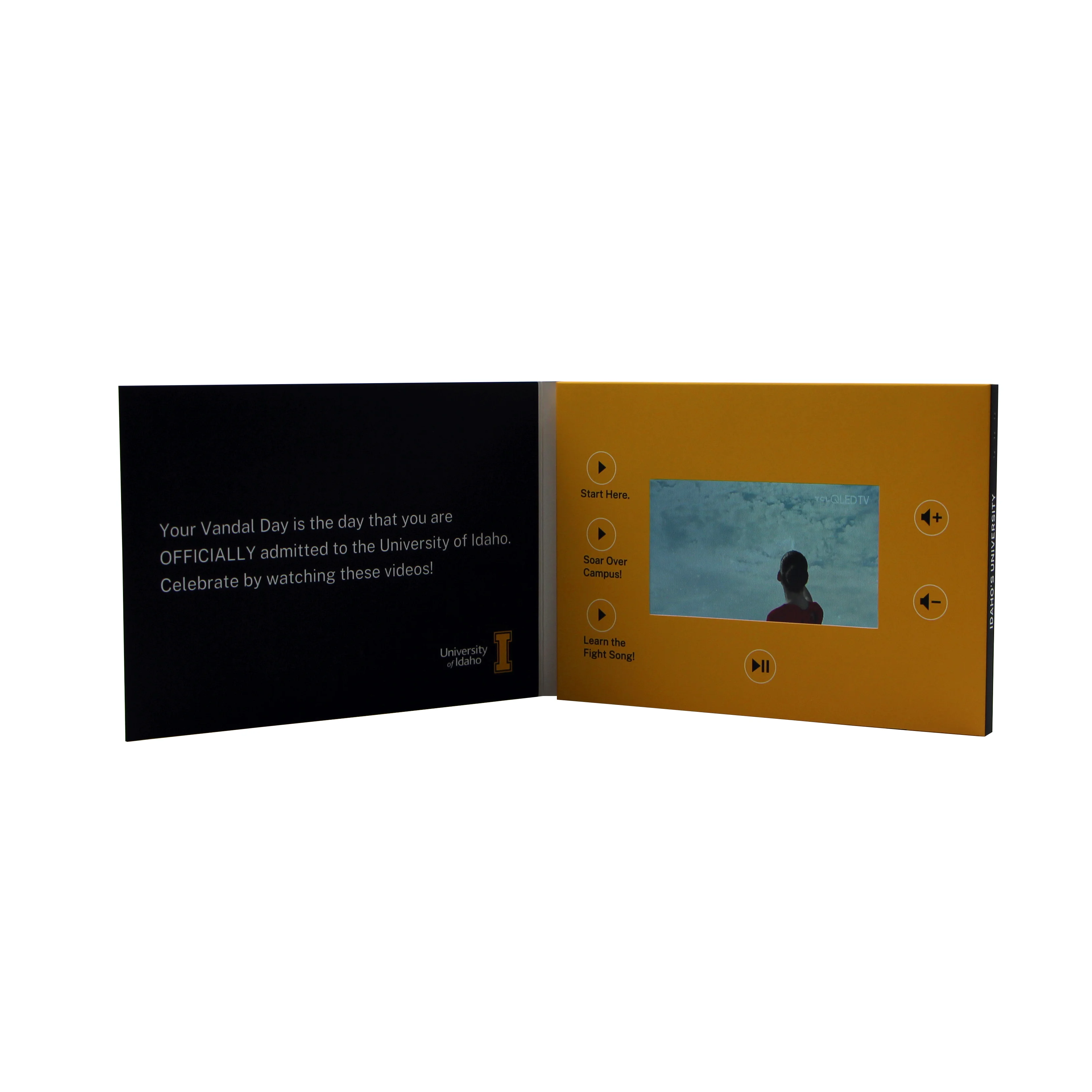 Latest products promotion gift invitation card gift transparent music book lcd screen display video player brochure