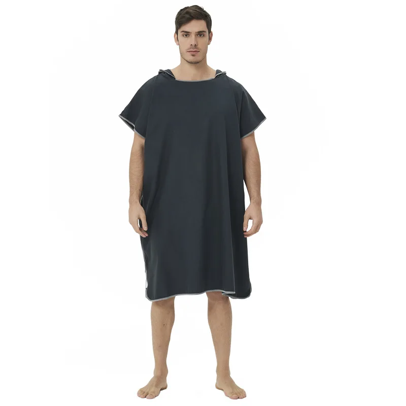 Customized Sand Free Fast Dry Summer Swimming Microfiber Hoodie Beach Surf Poncho Towels Changing Robe Cloak