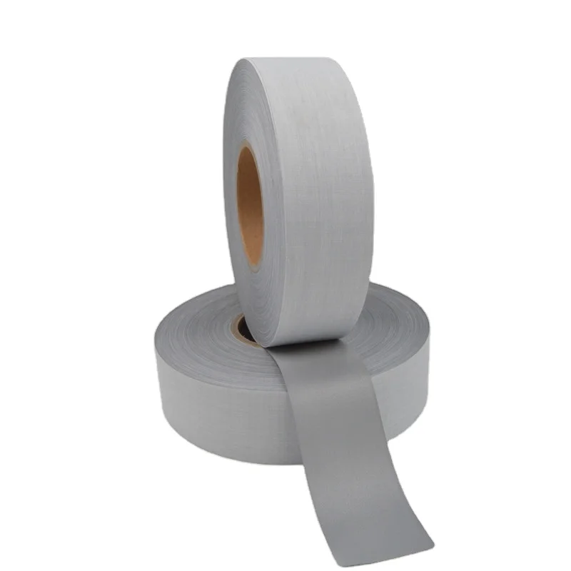 Reflective Strip High Visibility Silver Grey Reflective Material Reflective Fabric Tape For Safety Clothing