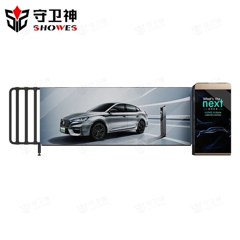 Shouweishen Unattended License Plate Recognition Access Control Lift Barrier Gate for Car Parking Lot with Advertising Features