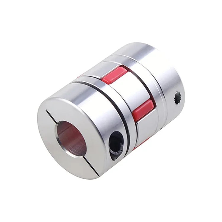 Custom CNC Machining Aluminum Plum Coupler Flexible Shaft Coupling Motor Connector for 3D Printer Solid Rubber Pad