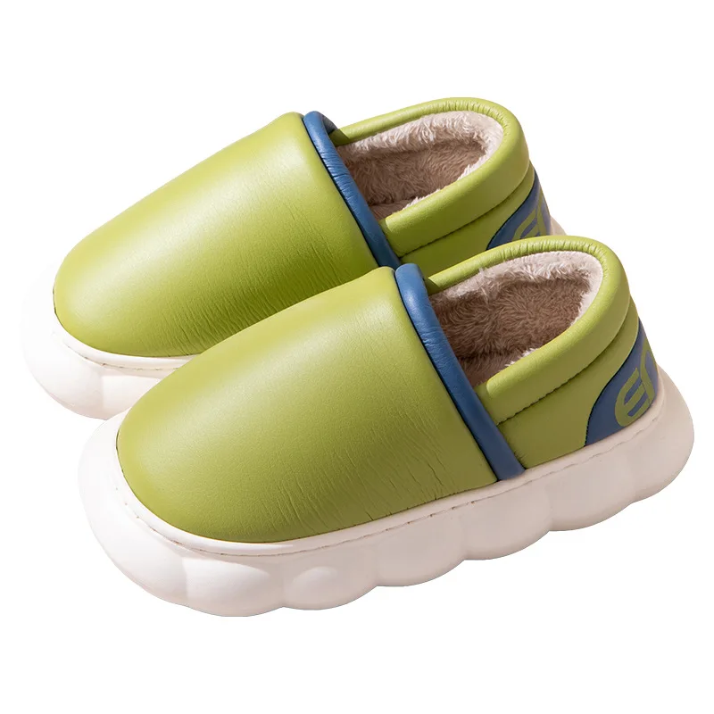 New Arrival Fashion Waterproof EVA Upper Winter Plush Insole Warm Foam Runner Slippers with Fur