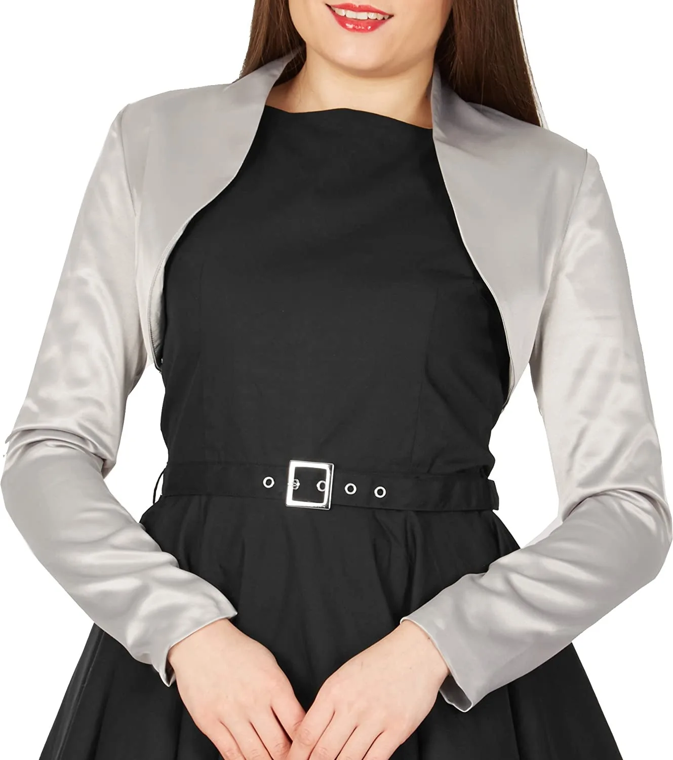 2022 New European and American Style Solid Color Short Temperament Commuter Jacket Fashion Simple Long Sleeve Slimming Jacket