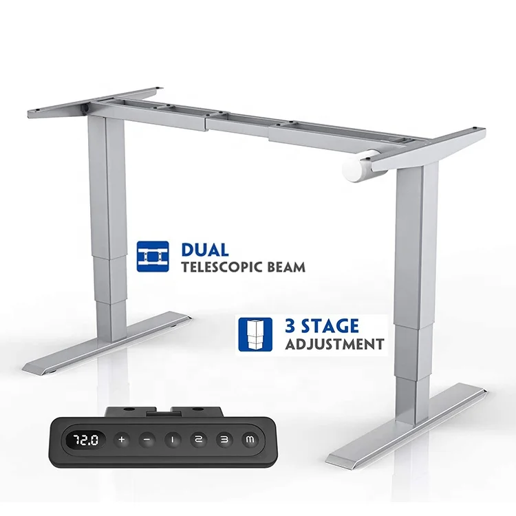 Рама регулируемая стойка настольная рама 3-ступенчатая эргономичная сидеть электрическая стоящая настольная база с памятью смарт-контроллер