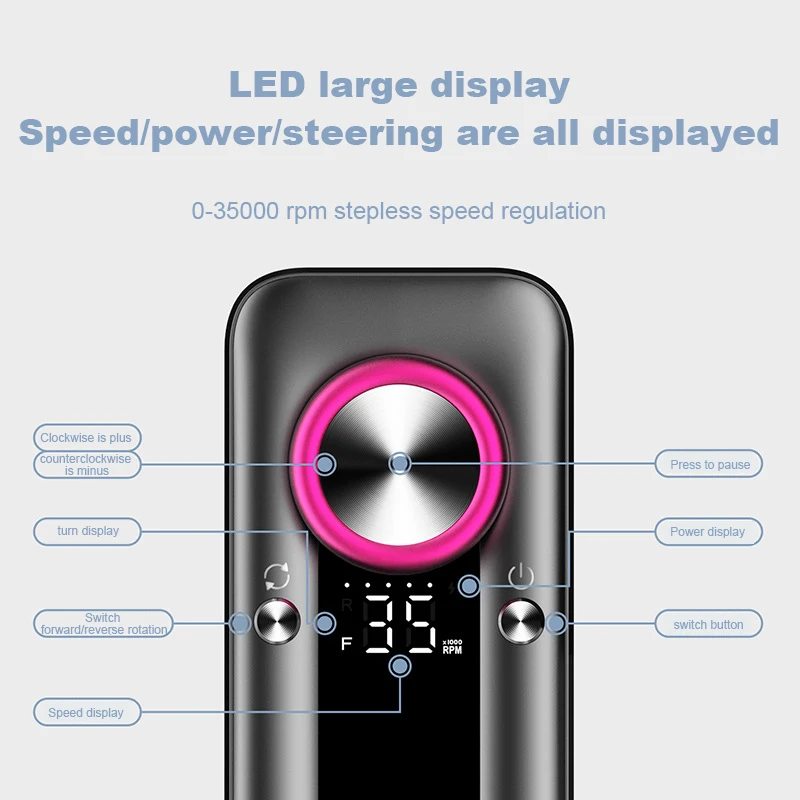 Exfoliating Polishing portable mini USB Manicure Pen Sander electric nail polisher nail drill machine 35000rpm professional