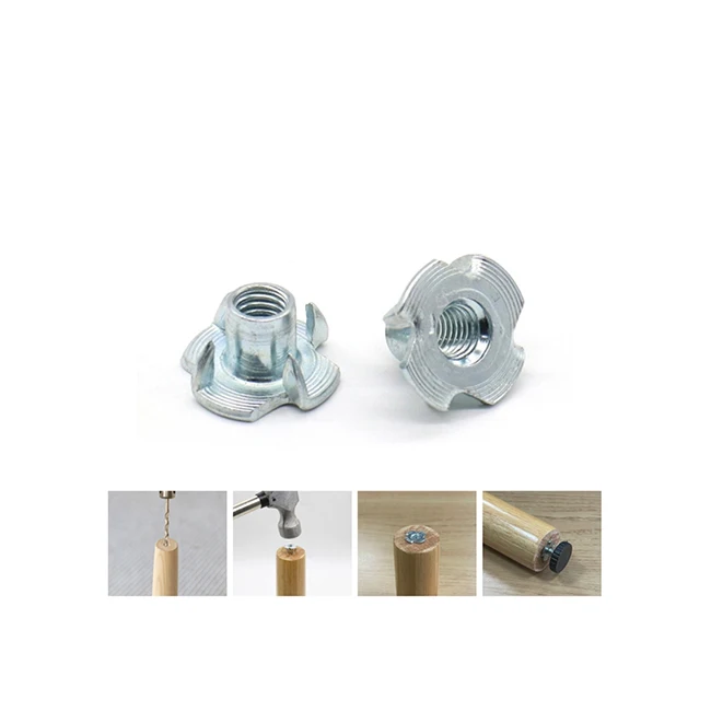OEM ODM Custom logo Wooden table chair sofa leg Zinc plated Pipe to Casters Steel metal Pipe threaded tube connecting Star Nuts