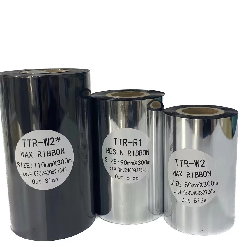 Good quality tape thermal transfer ribbon wax&resin 110*300 wax resin TTR ribbon
