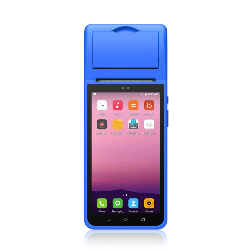 portable handheld PDA payment Android Terminal with 58mm thermal printer for restaurant food ordering