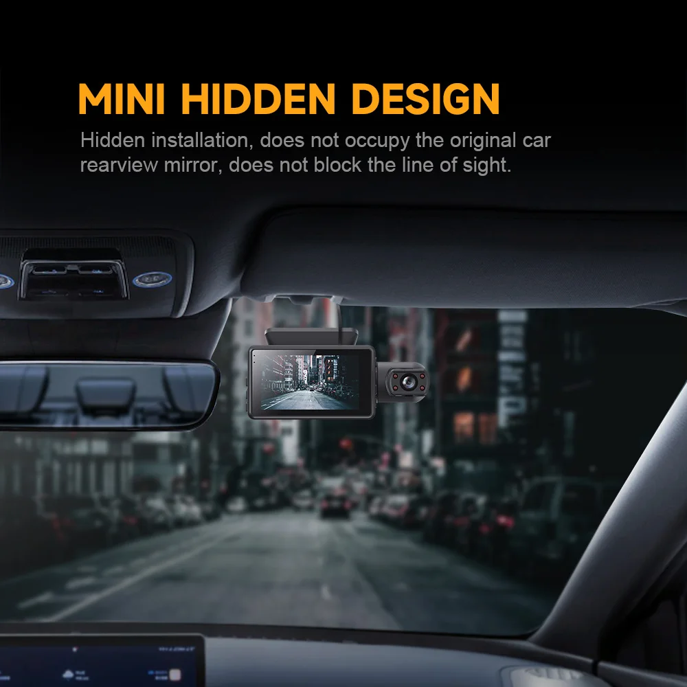 AOEDI AD368 Best Hidden HD 1080P Car Black Box Dual Auto Dashcam Video Dashboard Camera for Car