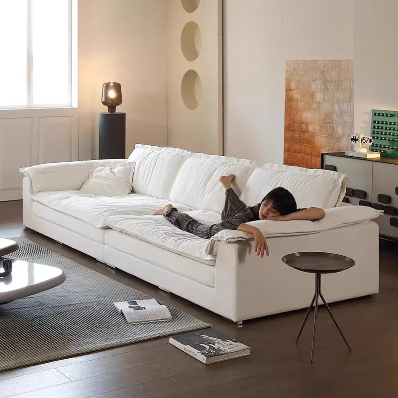 Nordic large fabric sofa bed living room compress sleep sofa set home furniture with soft and comfortable