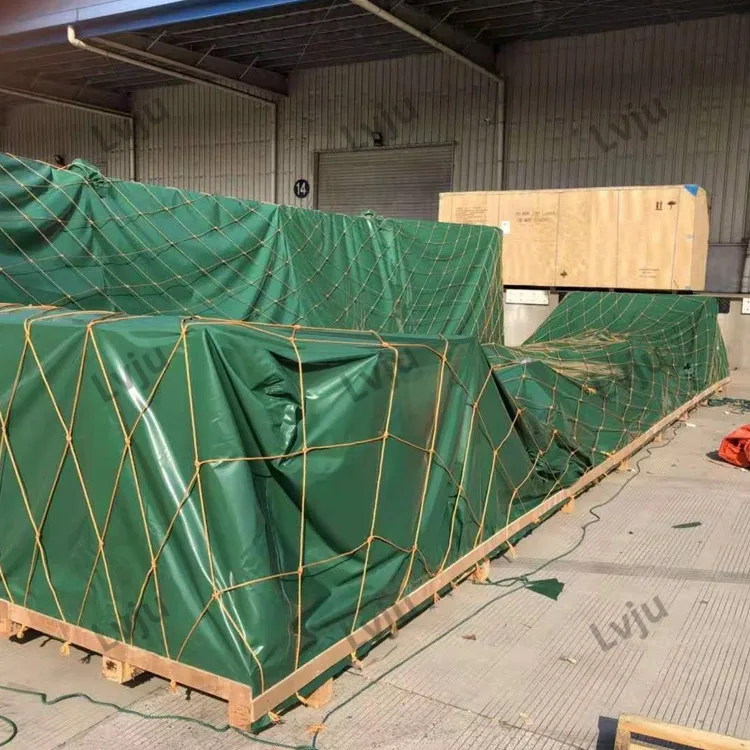LVJU Coated Truck Tarps Cover Tarpaulin Vinyl Pvc Heavy Duty Reinforced 1000d 18oz Fabric