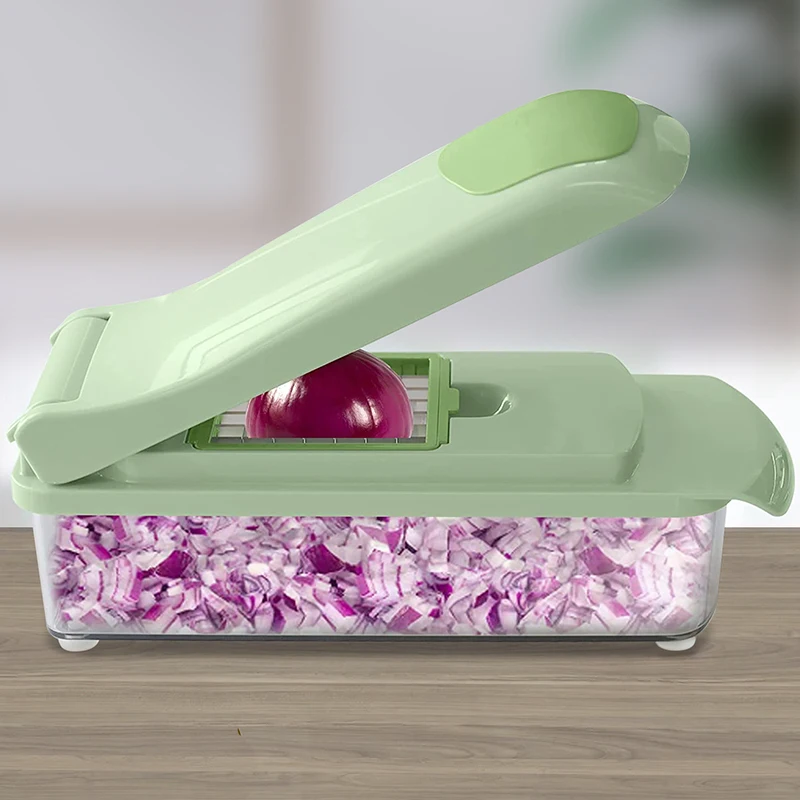 2024 Hot Sale Multifunctional Stainless Steel Blade Vegetable Chopper Plastic Food Chopper for Fruit & Vegetables