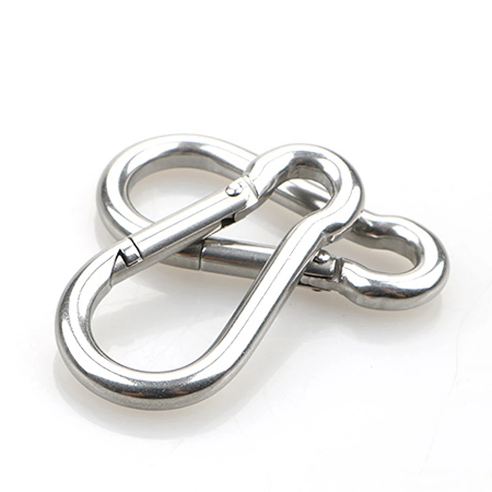 Factory Direct High Quality Metal Din5299c Spring Silver Climbing Carabiner Clips Stainless steel Snap Hook