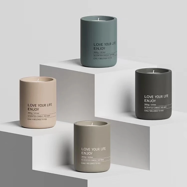 10OZ 12OZ Wholesale Candle Vessels Custom Fancy Multi Color Luxury Empty Ceramic Candle Jars