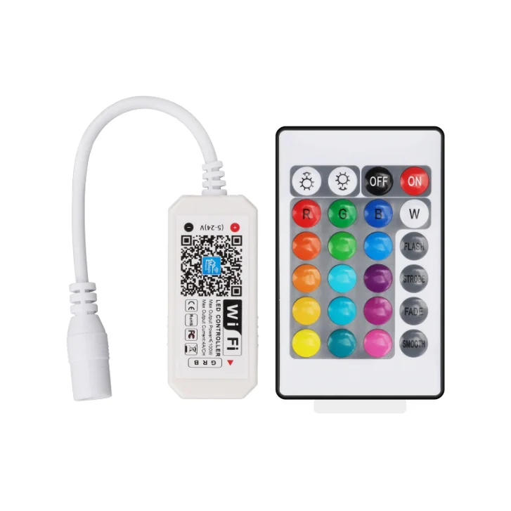 24V 100W WiFi Wireless LED Controller RGB 24 Keys Remote Dimmer For LED Strip
