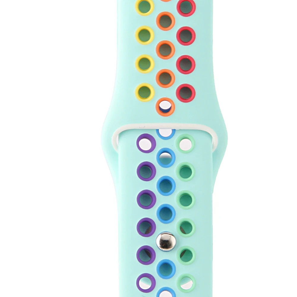 Радужный силиконовый ремешок для Apple Watch черный серия 6 белый спортивный iwatch серий