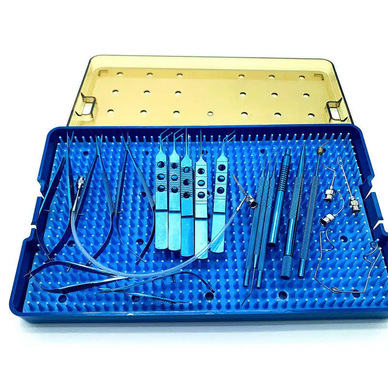 Titanium Alloy 21pcs for cataract surgery Ophthalmic instrument With silicone sterilization box