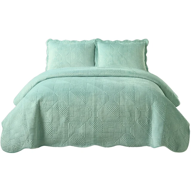 Wholesale Bedspread Coverlets Embroidery Quilted Bed Cover Soft Quilt Sets Bedding Luxury