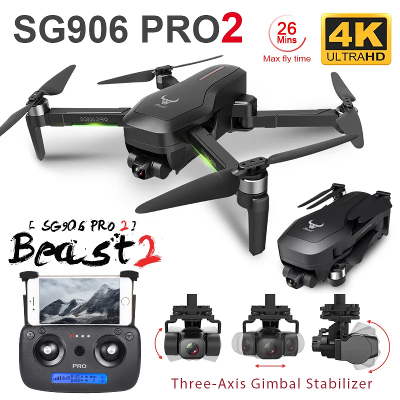 ZLRC Beast SG906 Pro2 Brushless Motor GPS 5G WIFI FPV 3-Axis Gimbal Professional 4K HD Camera RC Drone Quadcopter