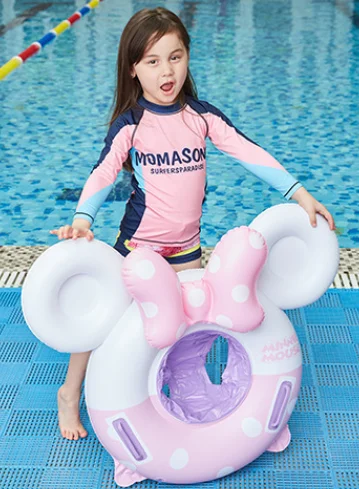 Toddler Kids Pool Floats Inflated Swimming Rings Print Mickey Minny Thick Sitting Swimming Circle