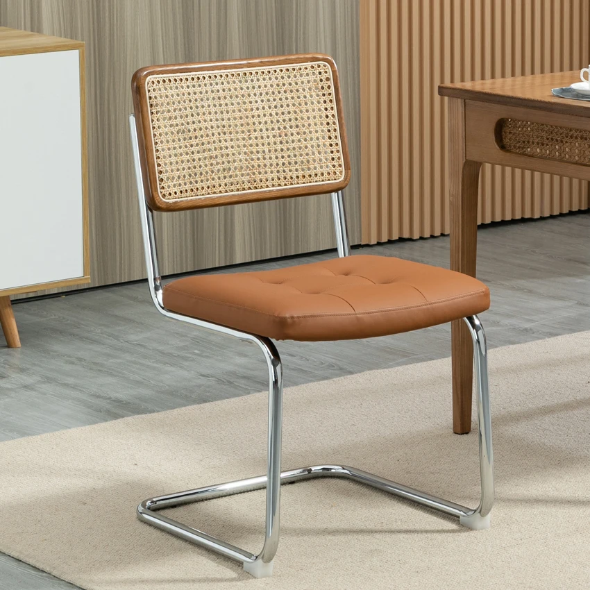 metal leg seats rattan arm chair dining indoor furniture set rattan woven chair