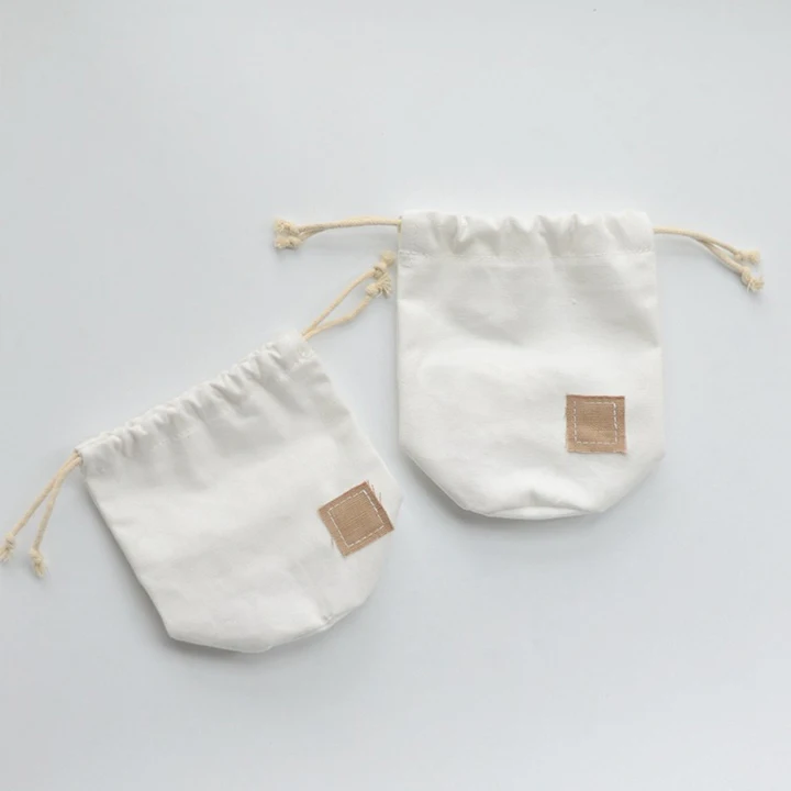 Eco friendly custom logo bags cotton canvas drawstring bags jewelry shoes cosmetic product dust bag