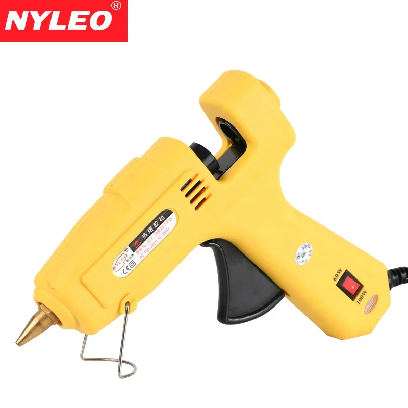 Factory Price Professional Custom  dual power  60W 100W Hot Melt Glue Gun With Copper Nozzle Smooth