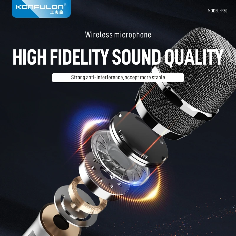 Konfulon New product Strong Bass Outdoor 120w Bluetooth Speaker Loud Stereo Sound Karaoke Bluetooth Speaker With Microphone