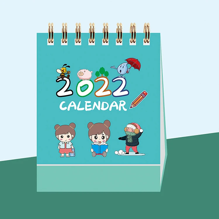 2022 New Year table Calendar customized Spiral Calendar   2022 desk calendar