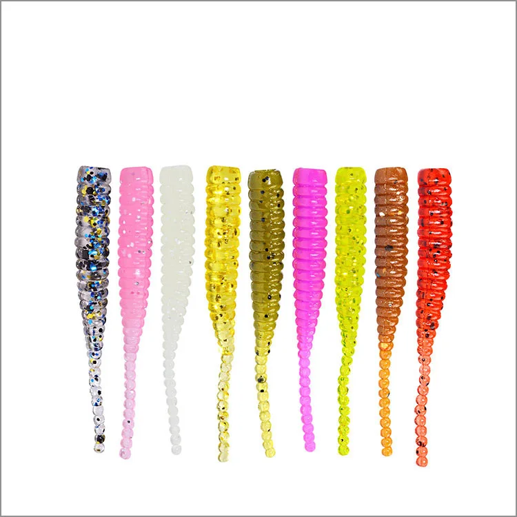 15pcs/bag bulk soft plastic fishing lures 3.5cm mini grub worms crappie walleye bass trout soft bait glow swimbait lure