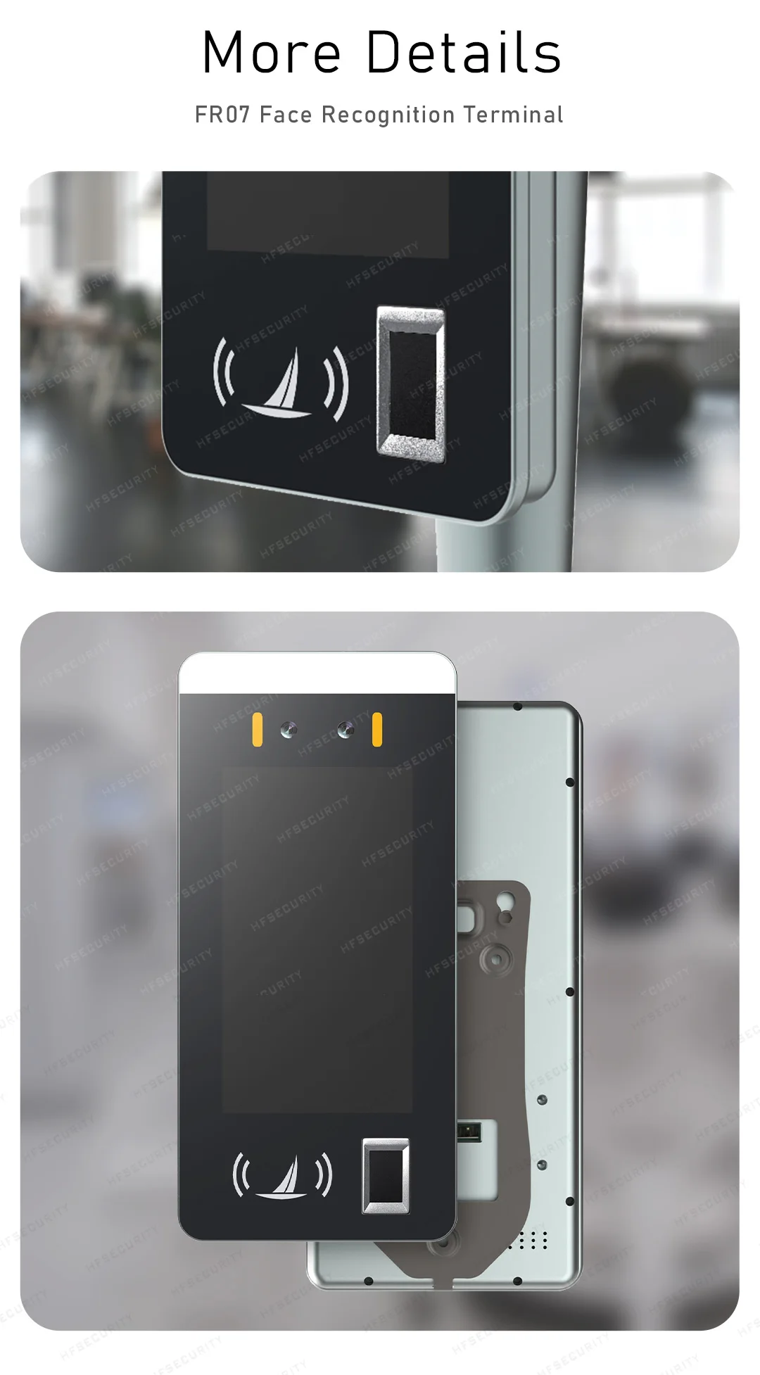 Free Cloud API Biometric FR07  7inch Face Fingerprint Card Free Time Attendance Access Control Terminal for School