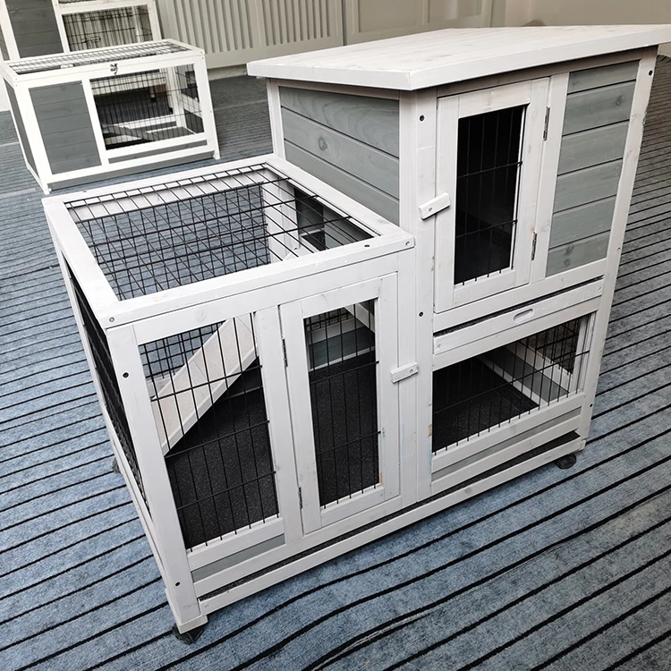 Chicken Coop Rabbit Hutch Indoor Outdoor Bunny Cage Rabbit Hutch Wood House Pet Cage for Small Animals