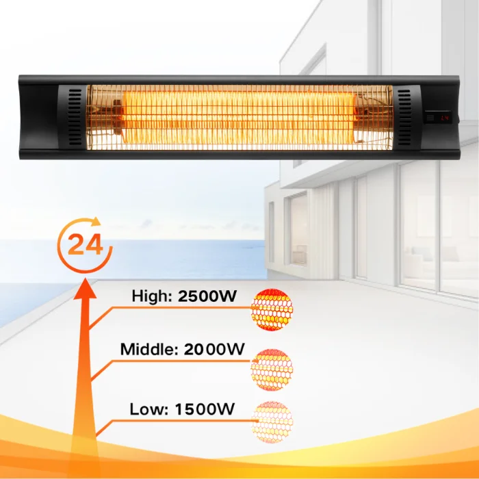 Terrace Heater Remote Control 4 Power Setting High Efficiency Electric Heater