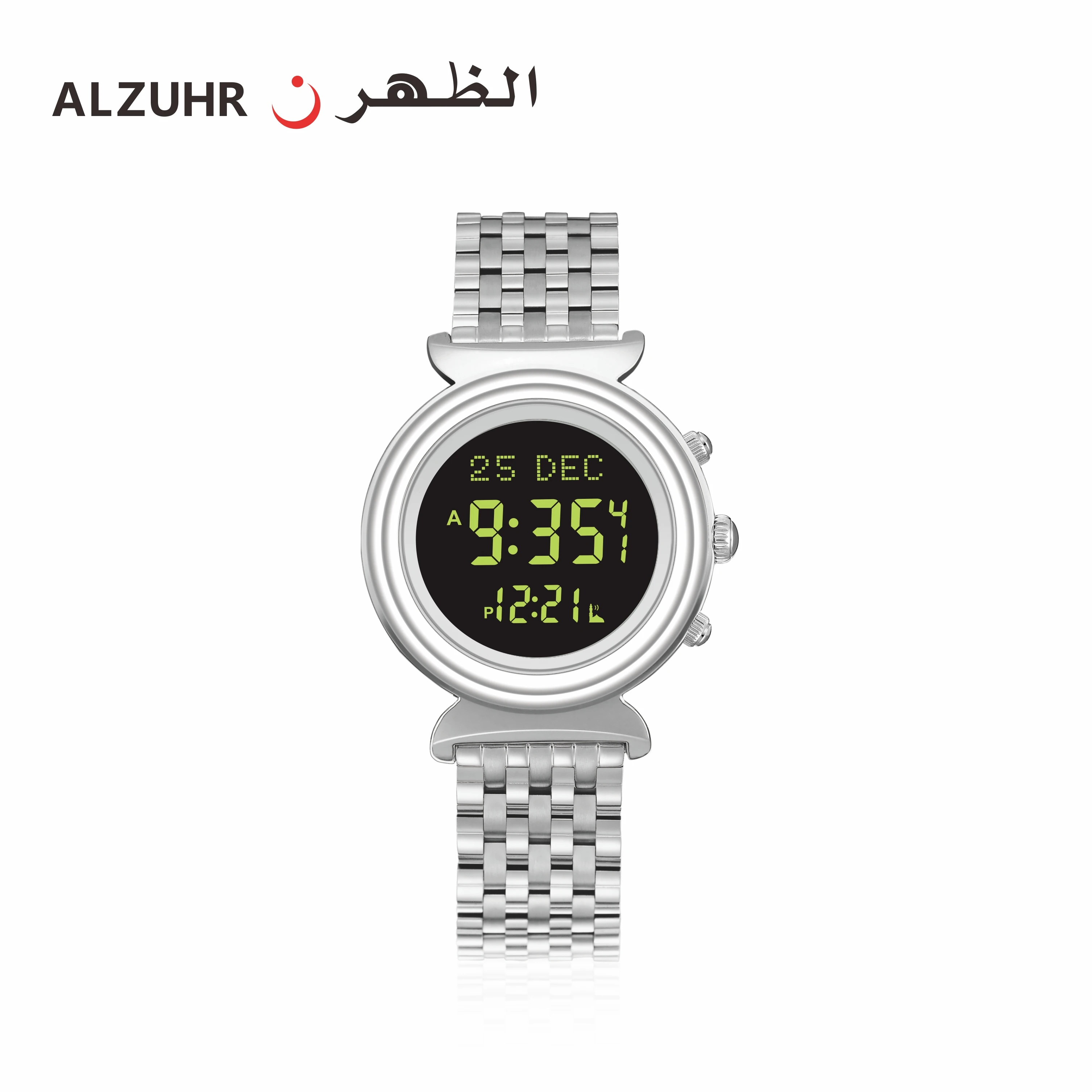 In Stock Gold Classic Daily Fajr Leather Belt Muslim Wristwatch For Every Prayer