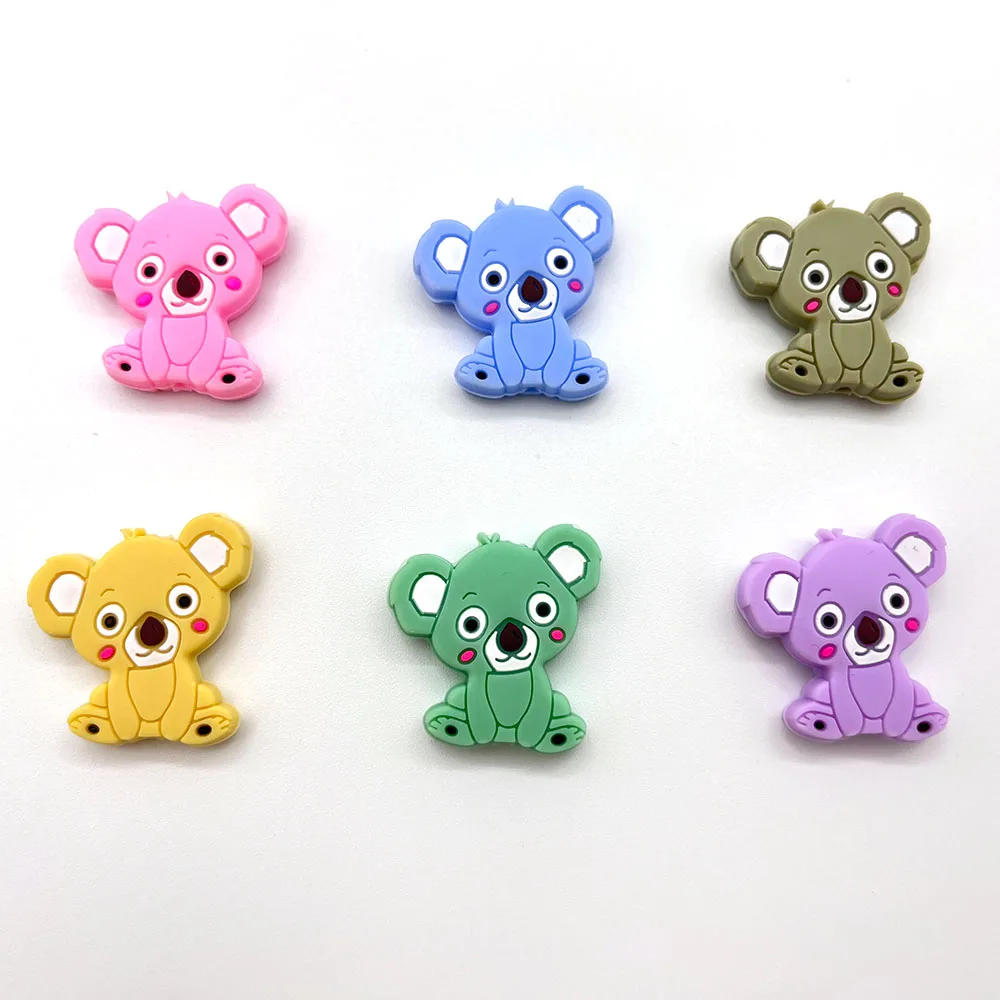 Hot Sell Food Grade Silicone animal Shape Koala Beads Silicone Teething Beads For Necklace Koala Pacifier Clips Making