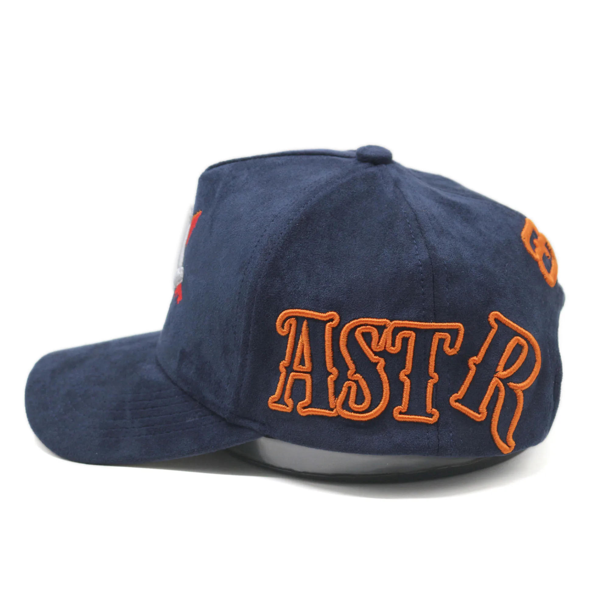Small MOQ 5 panel suede baseball cap with customized embroidery logo