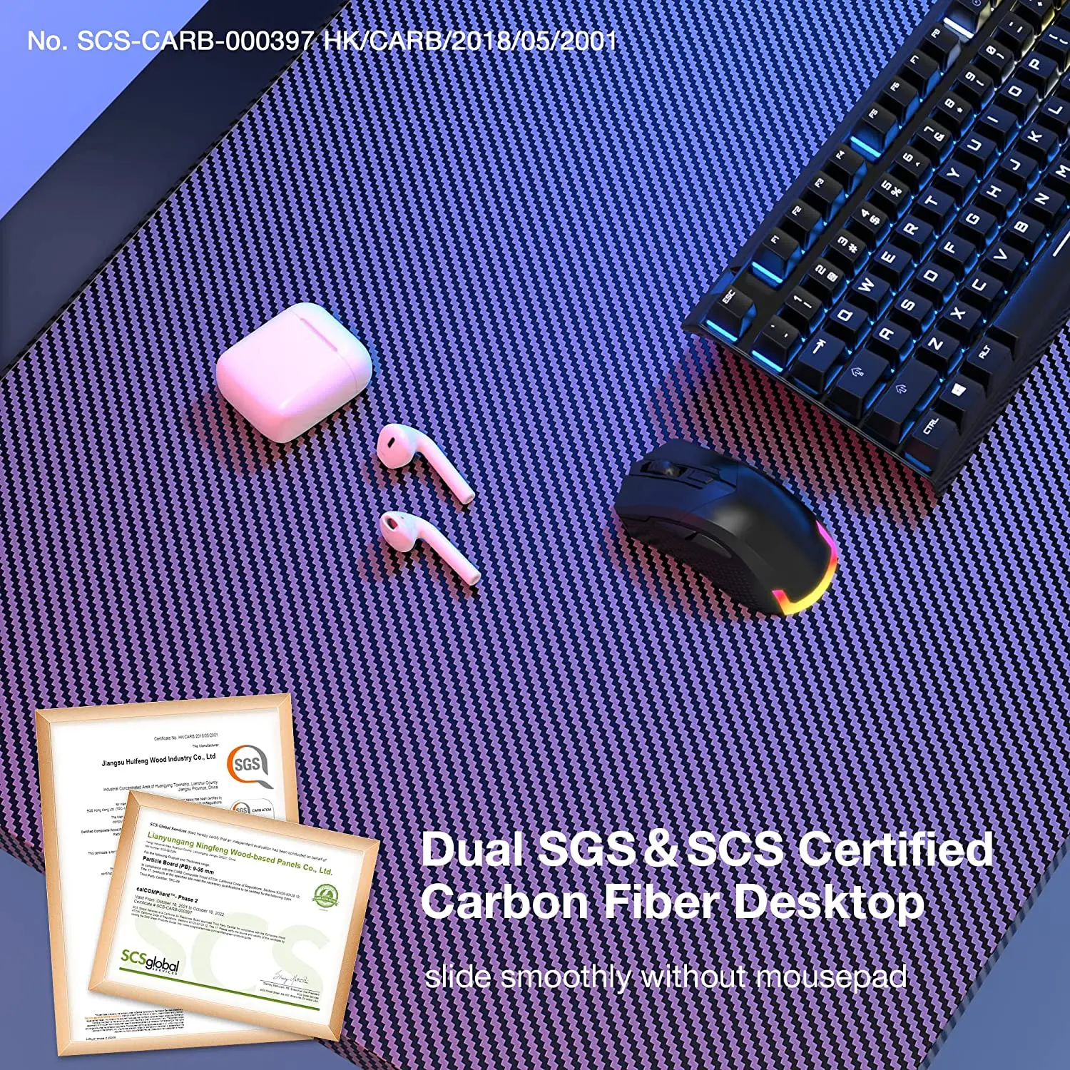 Gaming Desk with Led Lights and  Power Outlet L Shaped Computer Corner Desk