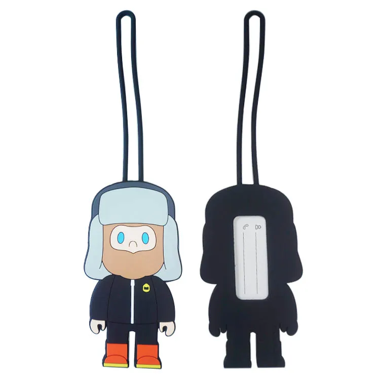 Мягкая силиконовая бирка для багажа с принтом на заказ, Мультяшные бирки для чемоданов с ремнями