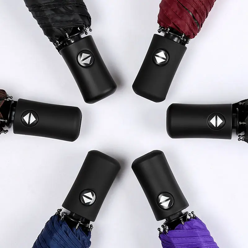 OK Umbrella Custom Printing Full Automatic Amazon Promotional UV Waterproof 3 Folded Umbrella for hotel bank company