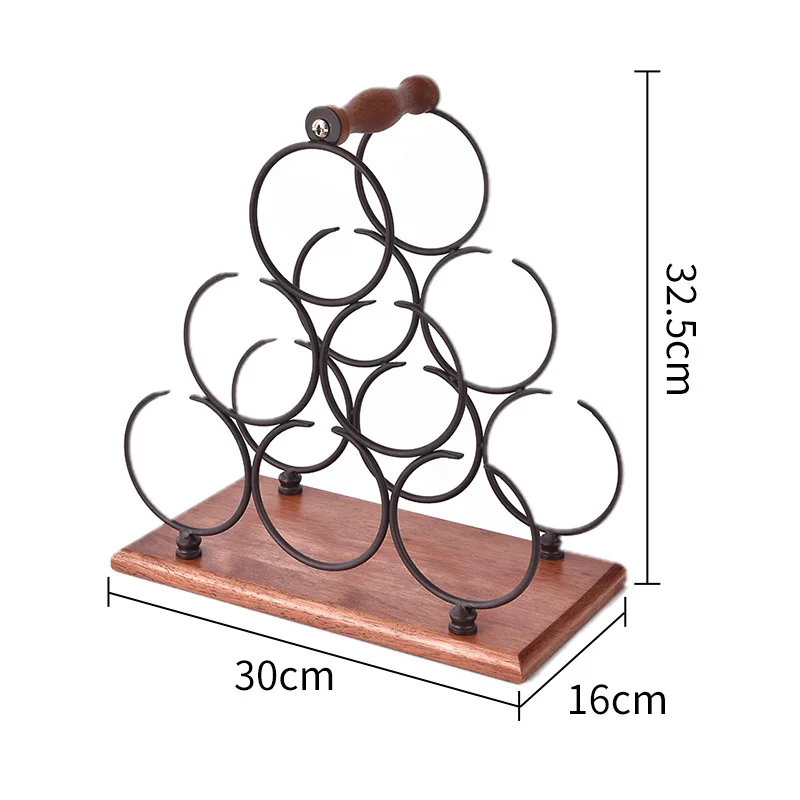 European and American style creative retro multi-bottle wine rack iron and solid wood  wine cabinet bar home decoration
