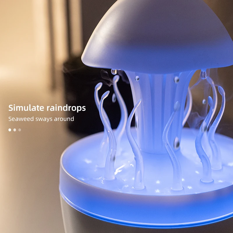 New Design Water Drip Room Humidifiers 300Ml Ultrasonic Rotating Rain Drop Aroma Diffuser With Remote
