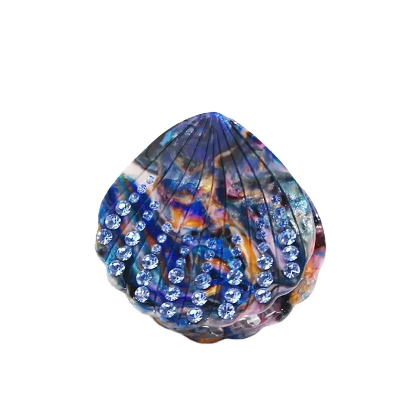 XinMei ocean sea shell hair claw clips luxury rhinestone hair claw clips sparkle crystals stylish acetate seashell jaw claw clip
